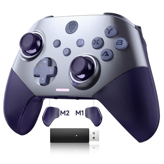 X10 Wireless PC Controller with Dual Hall Effect, Bluetooth for PC//Steam/Android TV, Mobile - Include a White Swappable Faceplate, Compatible Black Myth: Wukong
