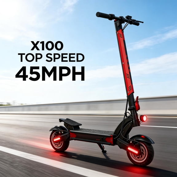 X100 Electric Scooter for Adults, 5600W Dual Motor, 45 MPH Max Speed, 50 Miles Range & 300 lbs Load, Foldable