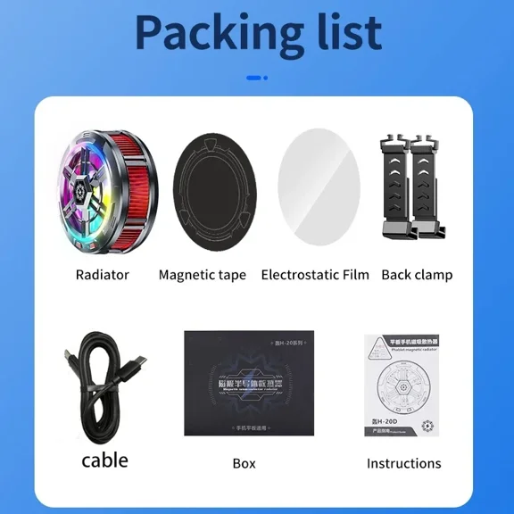 X100 Mobile Phone Semiconductor Cooling Fan Radiator Magnetic/Back-clip 2 IN 1 Game Cooler for IOS Android IPad Tablet Universal