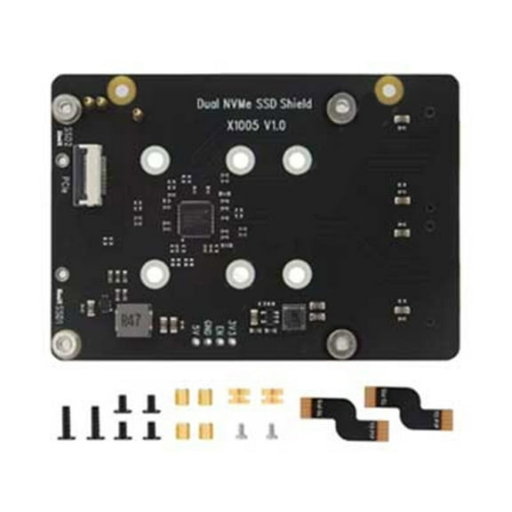 X1005 Dual NVMe M.2 SSD Adapter Board for Raspberry Pi 5, Fast Speed PCIe 2.0 Expansion Board with 8TB Capacity