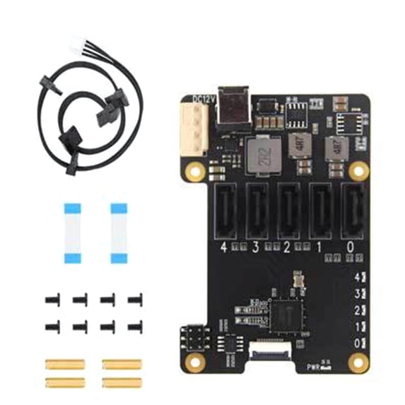 X1009 PCIe Expansion Board For RPi 5 5B With 5 Port Expanded Adapter ...