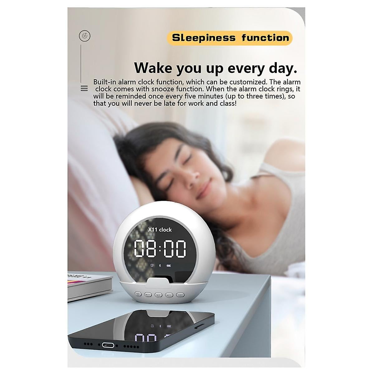 X11 Clock Bluetooth Speaker Led Digital Display Alarm Clock Tws Stereo