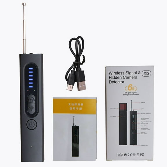 X13 Anti Spy Detector Rf Signal Bug Finder Gps Tracker Hidden Camera Infrared Scanner For Hotel Home Office Privacy Protection Security