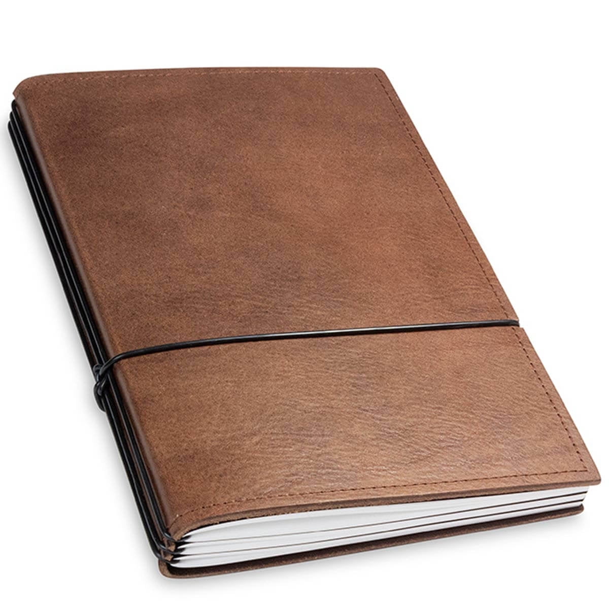 X17 1-905-3D A5 Leather Notebook, Chestnut, 3 Inlays