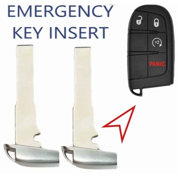 X2 EMERGENCY KEY FOR Jeep Compass Renegade 2015 - 2024 w/Key Ring Hole SIP22