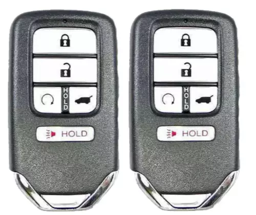 2x Replacement Remote Start Key Fob For Honda Pilot, Passport, Ridgeline - 5 Button SUV Keyless Entry Remote (Replaces KR5V44, KR5T44, 72147-TG7-AA1)