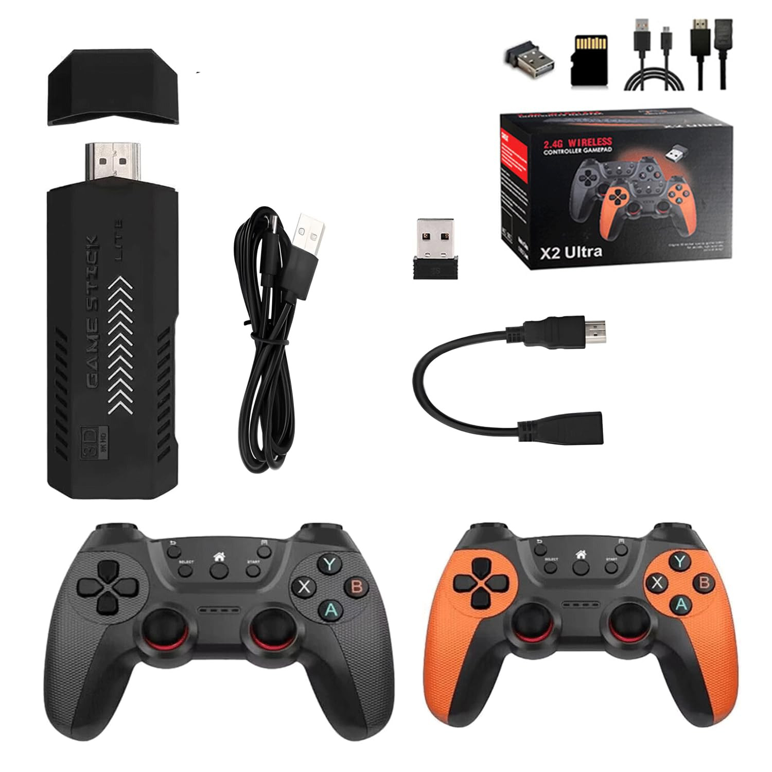 X2 Ultra Retro Game Stick 4K,HDMI Plug and Play Video Game Toy with 35000+ Games,with 2.4G Wireless Game Controller,Nostalgia Retro Arcade Handheld Emulators for TV Game Lovers from QiwagFerng
