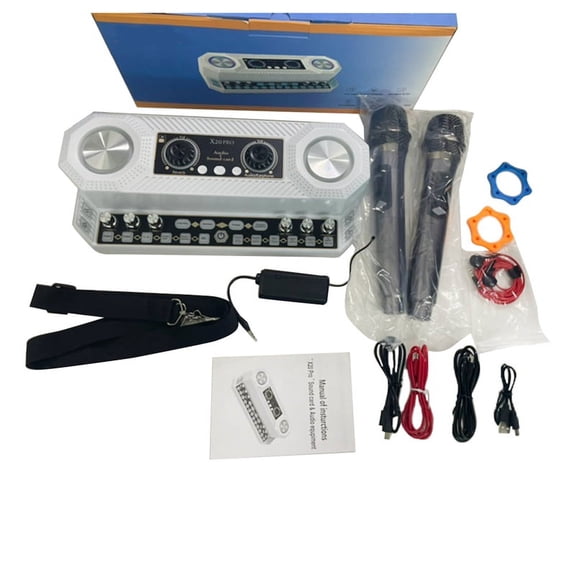 X20 English Version of the Sound Card Portable Sound Cell Phone Computer Live Sound Card Equipment Package,As Shown