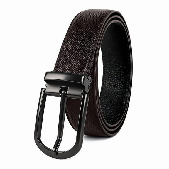 Mens Belts Leather Belt with Alloy Single Prong Buckle 1 1/2" width Casual Work Dress Belt for Men, Coffee, X25023