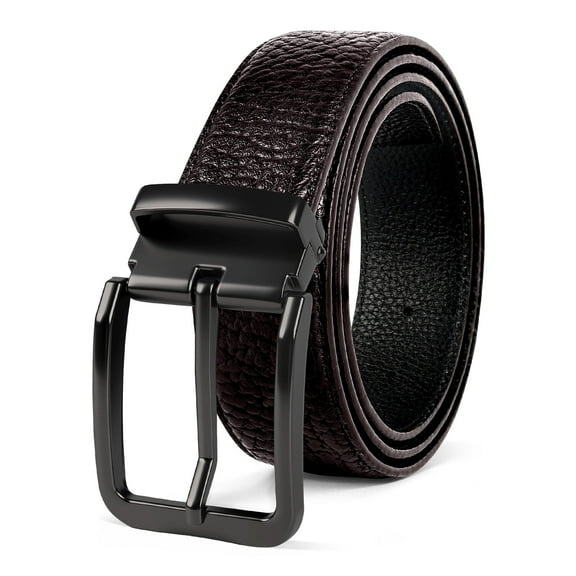 Mens Belts Leather Belt with Alloy Single Prong Buckle 1 1/2" width Casual Work Dress Belt for Men, Coffee, X25024