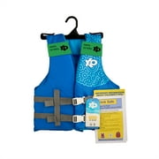 X2O Universal Youth Open-Sided Life Vest and Jacket, 50lbs - 90lbs, Blue Ocean Coral, Unisex