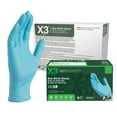 thumbnail image 1 of X3 Blue Disposable Nitrile Gloves, Size Medium, 1000 Count, Light-Duty, 1 of 7