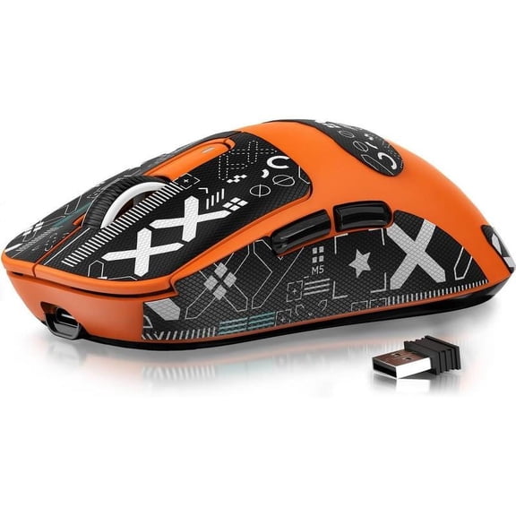 X3  Gaming , 49g  Computer , Triple Modes PAW3395 26K DPI Optical Sensor, 200h  Life, Programmable Buttons, Gaming Accessories for PC/Laptop/ (White)