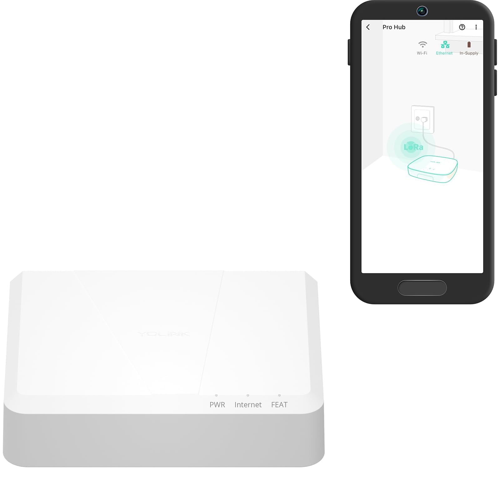 X3 Hub Smart Home Gateway: 1/4 Mile Super Long Range LoRa Enabled Smart Home Automation Bridge Home Security Monitoring System - Central Controller for YoLink Smart Home Devices - White