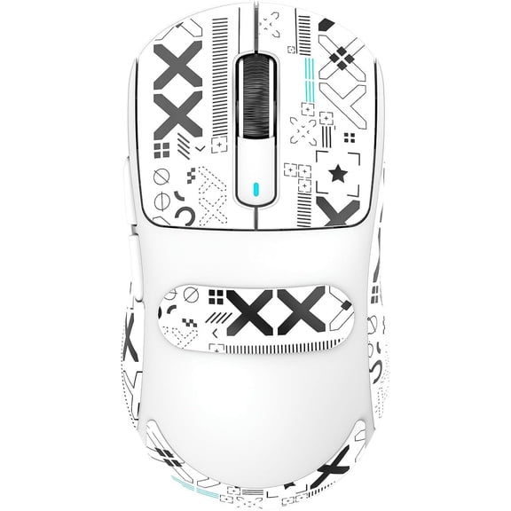 X3 Lightweight Gaming with Tri-Mode 2.4G/-C Wired/,26K DPI, PAW3395 Optical Sensor,Kailh GM8.0 ,5 programmable Buttons for PC/Win/(White+Stickers)