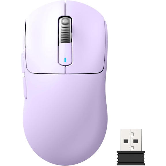 X3 Lightweight Gaming with Tri-Mode 2.4G/-C Wired/,Up to 26K DPI, PAW3395 Optical Sensor,Kailh GM8.0 ,5 programmable Buttons for PC/Win/(Purple)