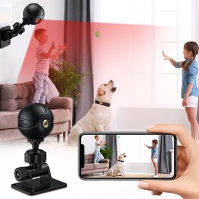 X3 WiFi Circular Security Camera,1080p Wireless Surveillance,Low-light Vision,Motion Detection,Loop Recording,Self-Adhesive Mount, 400mAh Battery