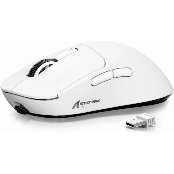 X3 Wireless Gaming Mouse, 49g Ergonomic Computer Triple Modes PAW3395 26K DPI Optical Sensor, 200h Battery Life, Programmable Buttons, Accessories for PC/Laptop/Mac (White)