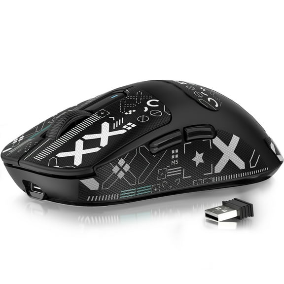 ATTACK SHARK X3 Optical USB Wireless Gaming Mouse, Black and Griptape