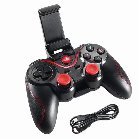 X3 updated t3 Controller Joystick Wireless Bluetooth 3.0 Android Playing Remote Control for phone PC Tablet TV Box - (Color: Black red)