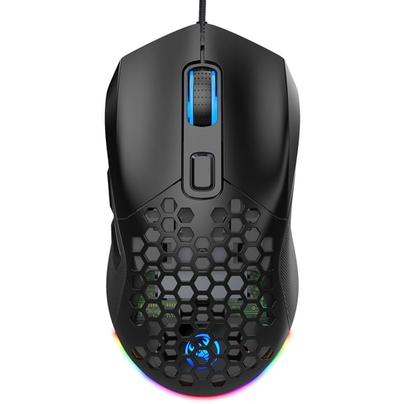 X300 Gaming Backlit Wired Ergonomic 6 Button Programmable with Macro Recording & wheel speed Set 7200 DPI for Windows PC (Black)