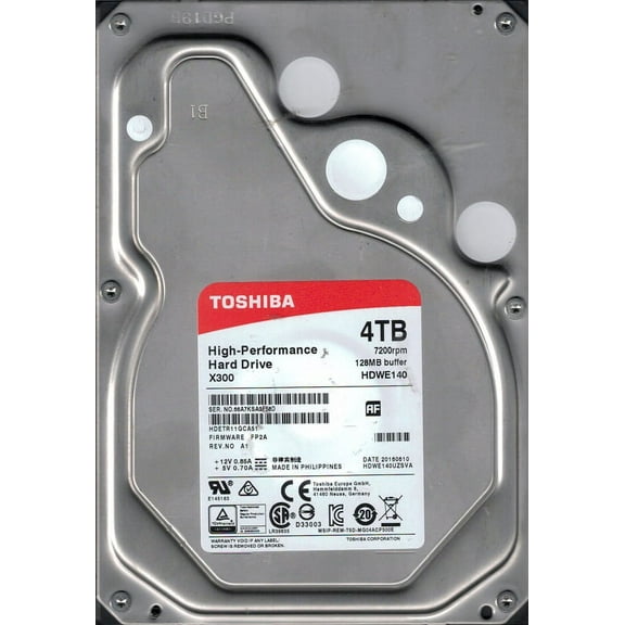 X300 HDWE140UZSVA P/N: HDETR11GCA51 F/W: FP2A Toshiba 4TB