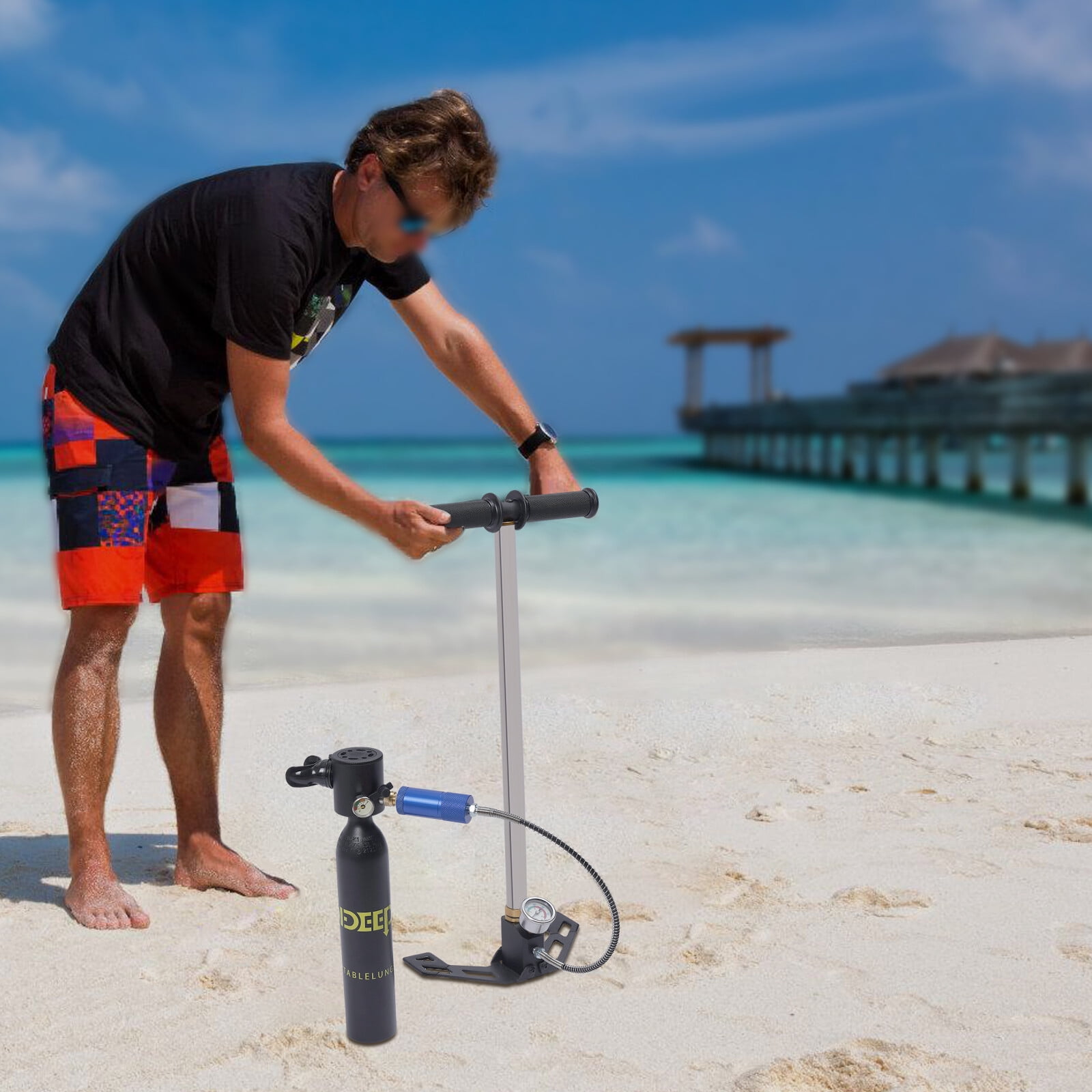 X3000 Mini Air Scuba Tank Diving Kit, 0.5L Oxygen Tank Pump Equipment ...