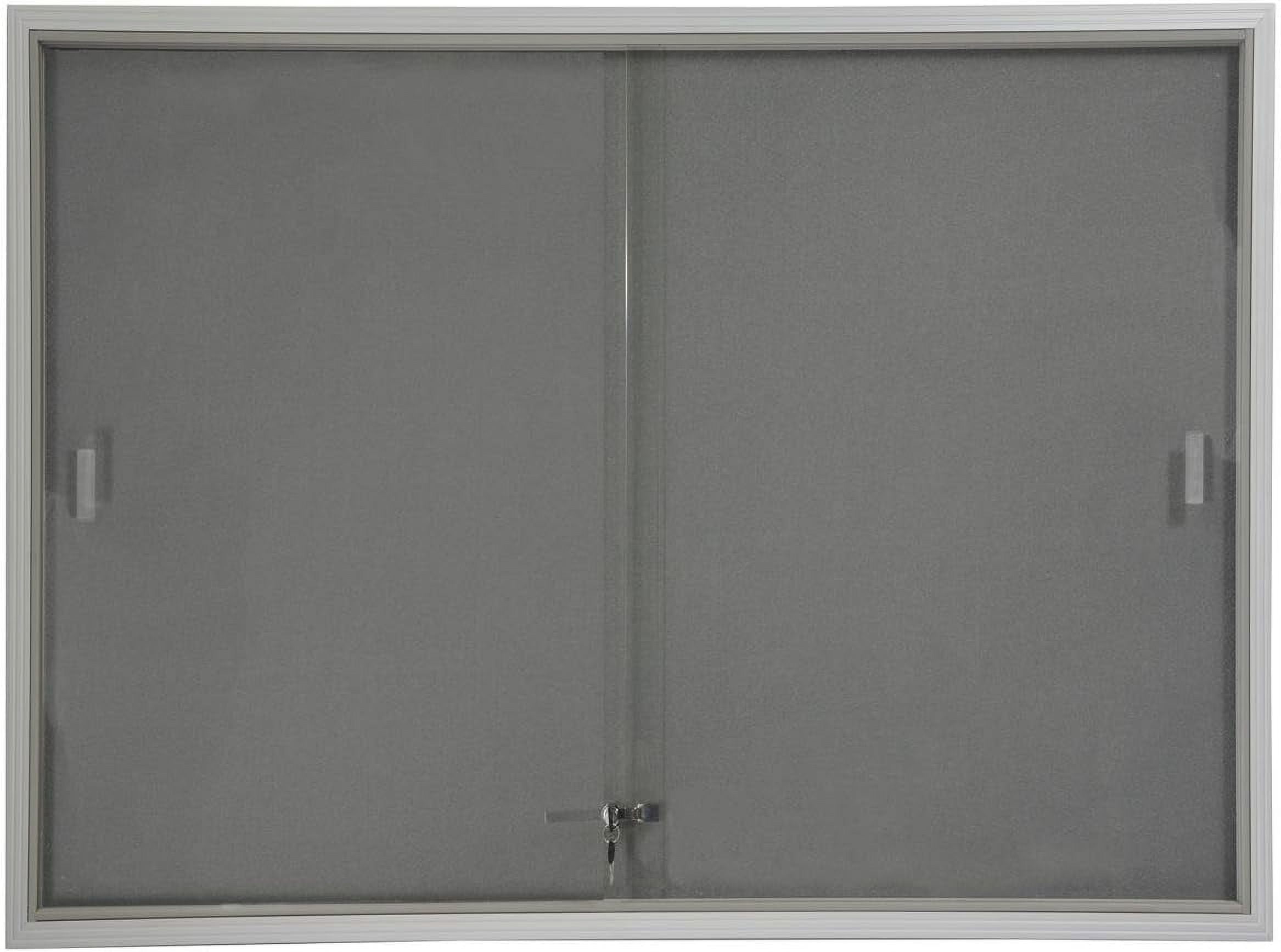 X36 Indoor Bulletin Board With Gray Fabric Backing, 4' X 3' Enclosed