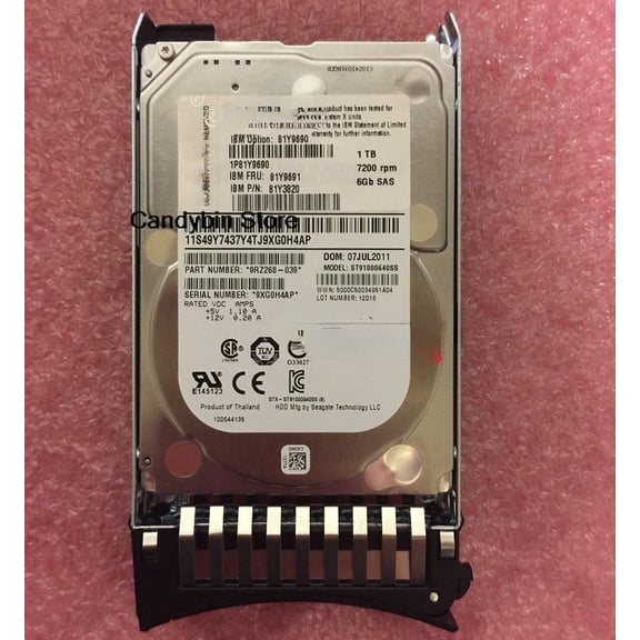 X3650 M2 M3 M4 X3850 X5 server hard disk 1T 7.2K 2.5 SAS 81Y9691