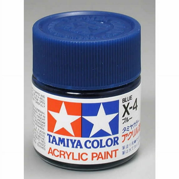 X4 Blue Gloss Acrylic 23ml (3/4oz) Bottle Hobby Paint Tamiya