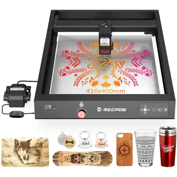 X4 Laser Engraver, 22W High Accuracy, 16.14" x 5.75" Working Area, Cutter Machine for Wood Metal Acrylic Leather DIY