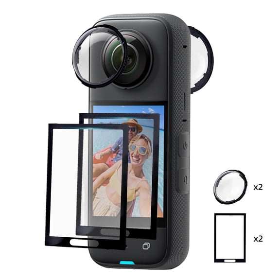 X4 Lens Guards with Screen Protector for Insta 360 X4, Lens Cover Tempered Glass Screen Protector for Insta 360 X4 Accessories, Anti-Scratch