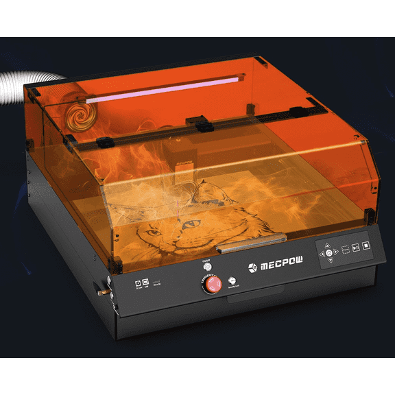 Mecpow X4 Pro Laser Engraver, 40W High Accuracy Air Assist, 30000 mm/min, 15.75" 15.67" Working Area, Camera & Led Lights, Enclosed Cutter for Acrylic Wood
