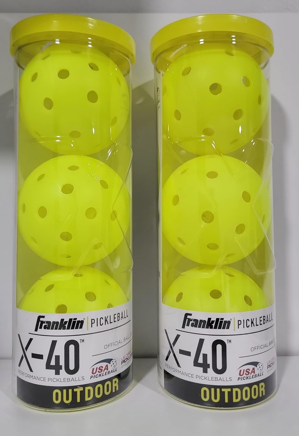 Franklin Sports X-Performance Pickleball Balls X403PC - 40 Holes - Yellow — Residential Use, Standard Application