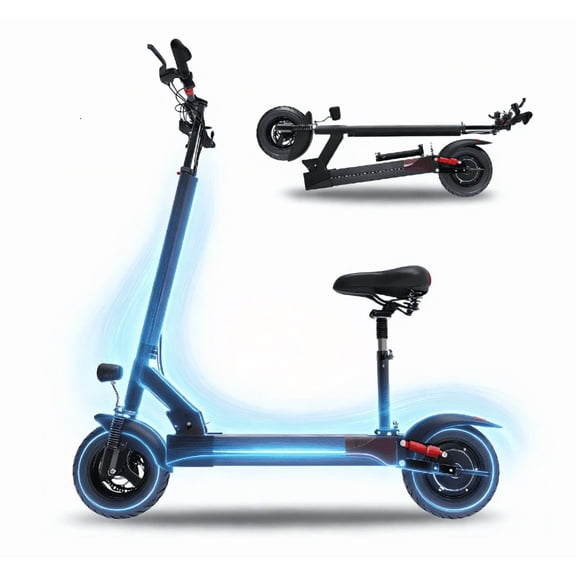 X48 Foldable Adult Electric Scooter with Seat, 35 mph Max Speed, 1000W Motor, 48V Battery