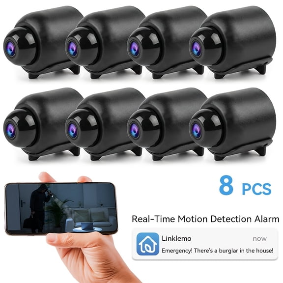 X5 Night Vision Wireless Security Camera 4/6/8-Pack - 2.4G/5GHz WiFi, 360° Rotation, HD Smart Surveillance for Home Office, Nanny & Property Monitoring, Durable Modern Design