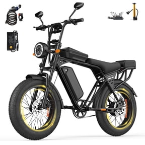 X5 Retro 20" Fat Tire Electric MotorcycleStyle Bike for Adults, 3050 Miles Max Range, Dual Hydraulic Disc Brakes, Max 485LBS Load Capacity, AllTerrain OffRoad Electric Bicycle
