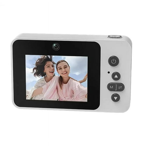 X50 Supports MP3 Music Playback Mirror Design 2.4IN Retro CCD Digital Camera 8X Zoom Video Vlog Camera White