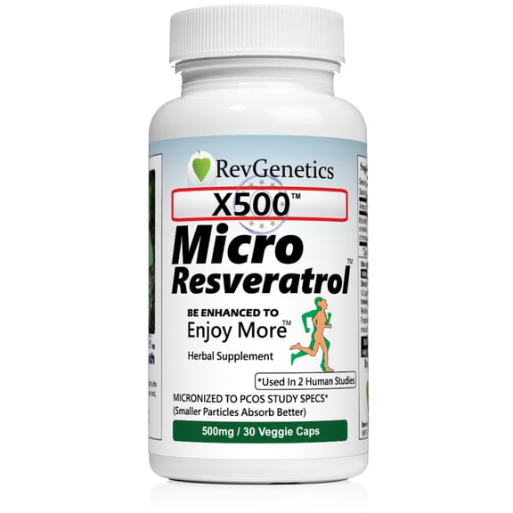 X500: Pure Resveratrol 500mg - Pure Trans-Resveratrol