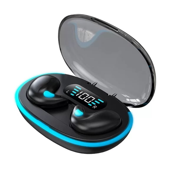 X55 Sleep Bluetooth Headphones - Bone Conduction Mini Noise-Canceling Ultra Long Battery Life Wireless Bluetooth Headphones with Digital Display,Pink