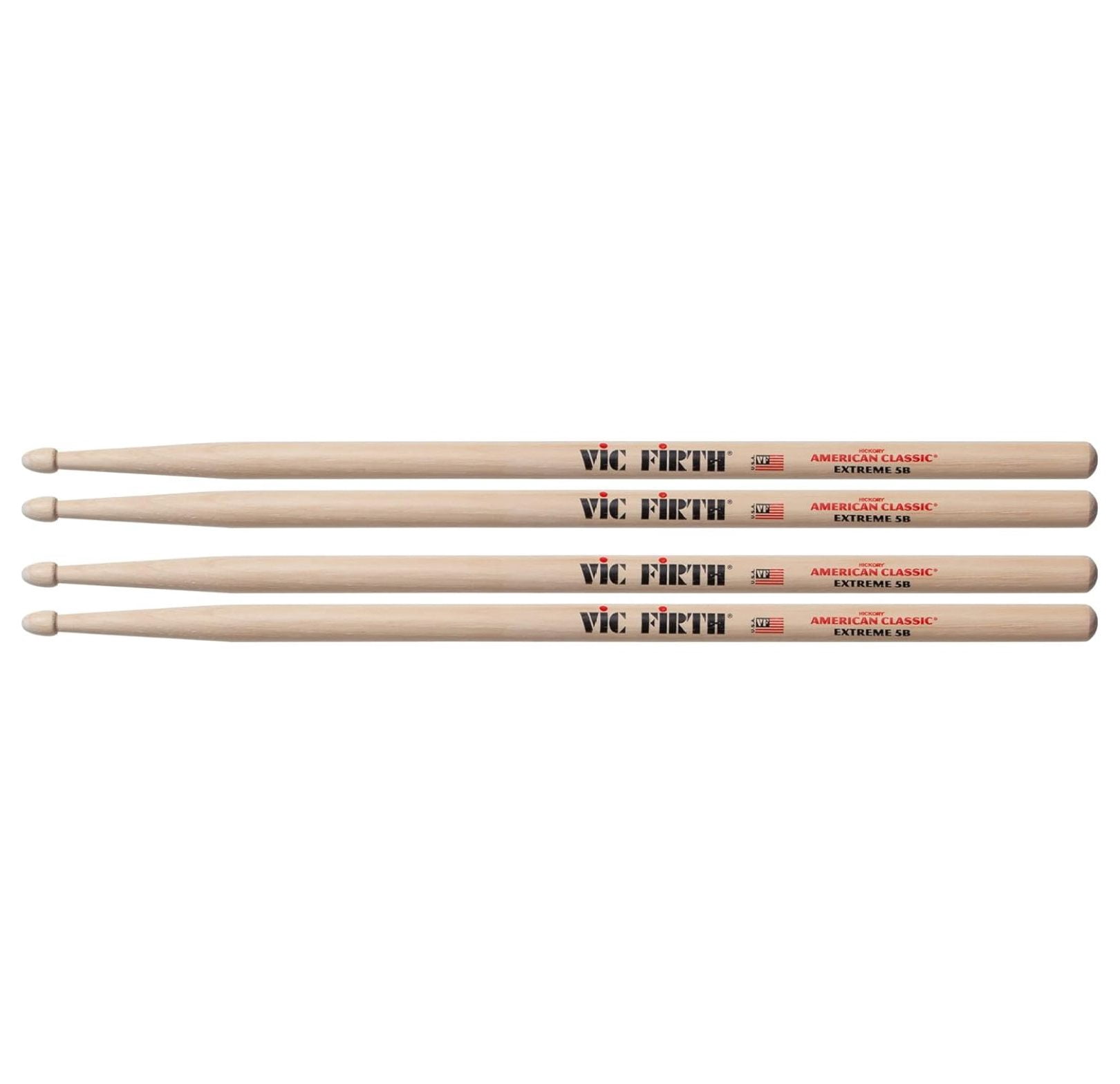 X5B Extreme 5B Wood Tip Drum Sticks (2 Pair Bundle)