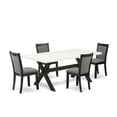 thumbnail image 1 of X627MZ650-5 5Pc Dining Set - Rectangular Table and 4 Parson Chairs - Multi-Color Color, 1 of 8