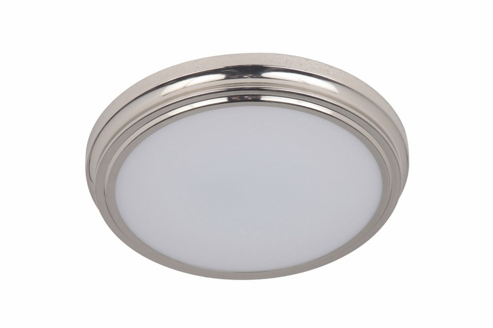 Brushed Polished Nickel LED Flush Mount Ceiling Light with Frosted Glass Shade
