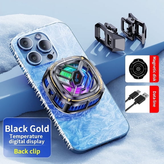 X67 Magnetic Cell Phone Cooler, RGB Cell Phone Cooling Fan Portable Lightweight Cell Phone Cooling Fan, Cell Phone/Tablet/iPad Cell Phone Radiator with Larger Cooling Area
