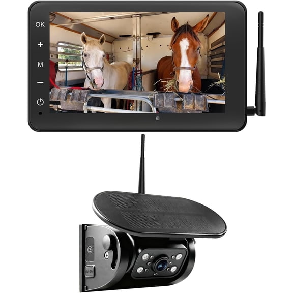 X7 Solar Backup Camera for RV - 15000mAh Hitch Camera 7" 320FT Range - 5th Wheel Hitch Gooseneck Travel Boat Horse