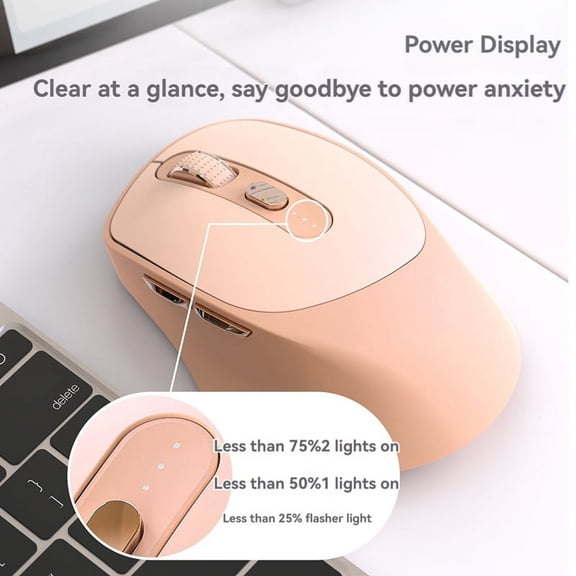 X7 Wireless Silent Mouse Bluetooth Dual Mode Design, Adjustable 5-Speed DPI for Laptop PC Game Office As Shown