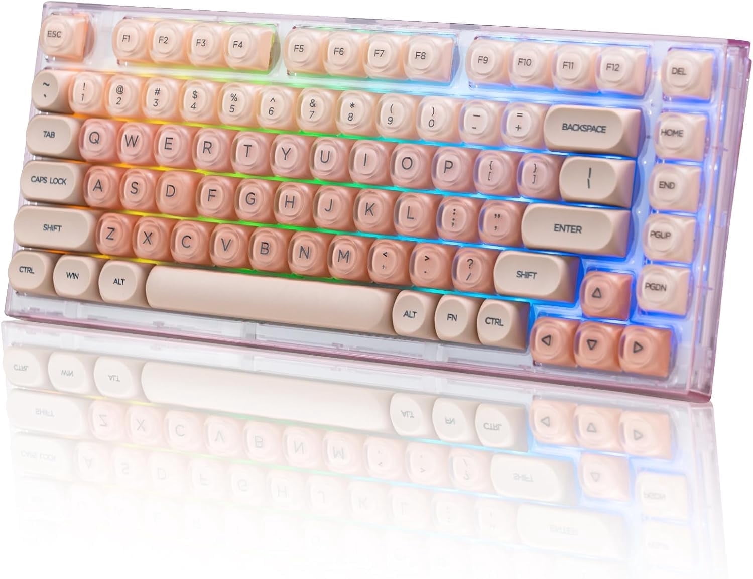X75 75% Wireless Mechanical Keyboard, Hot Swappable Computer Creamy Keyboard, Foundation Jelly Keycaps, Pre-lubed Switches Gasket Mount RGB Backlit Gaming Keyboards for Win/Mac, Pink