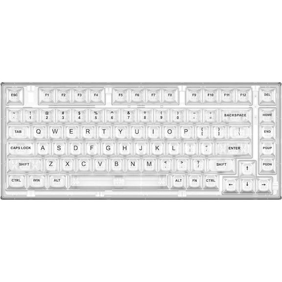 X75 PRO 82 Key Wireless Hot Swappable Mechanical Gaming Keyboard with Transparent Keycaps,Gasket Mount,BT5.0/2.4G/USB-C for Windows/Mac(Kailh Jellyfish Switch, Wireless-White)