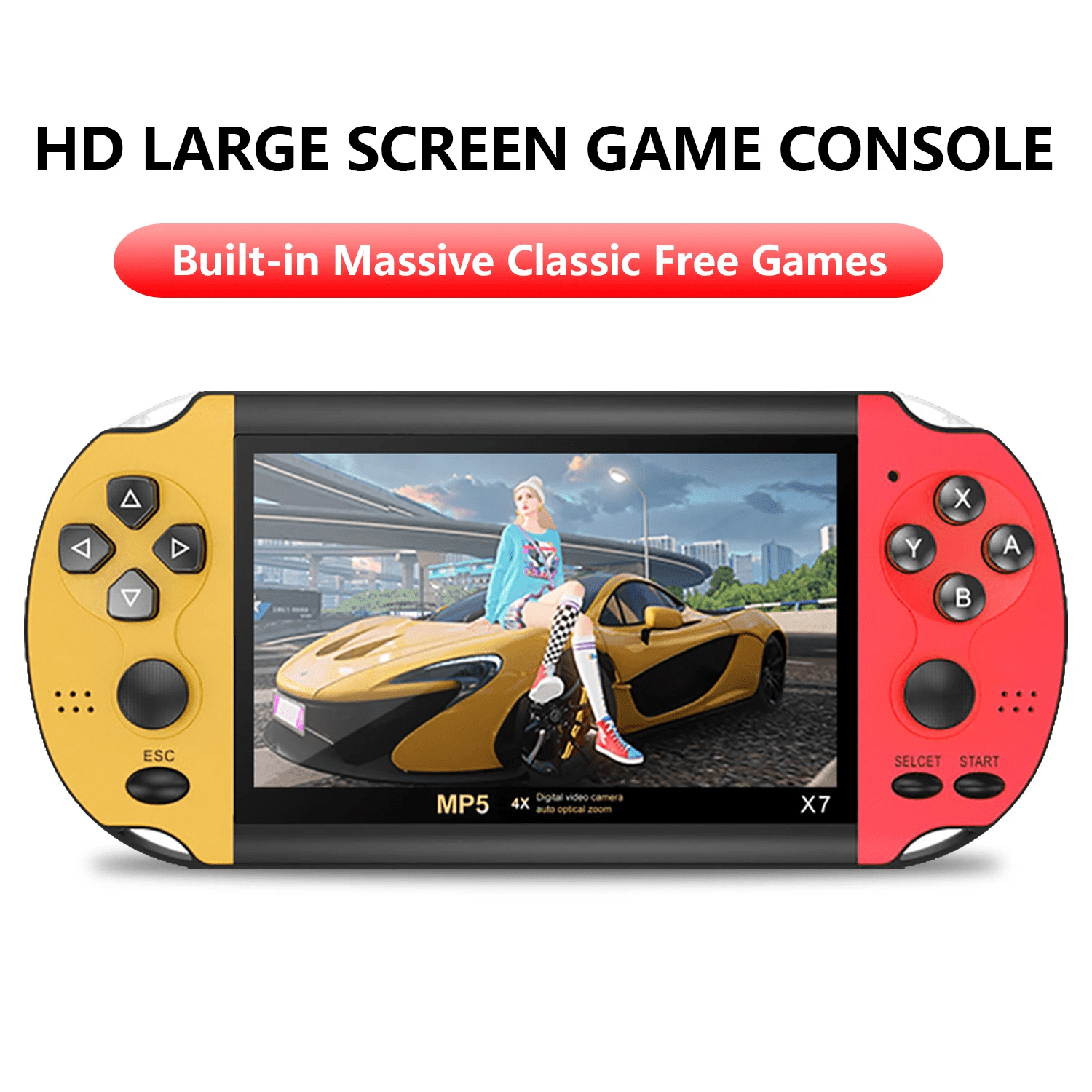 X7Plus  4.3Inch HD Screen Portable Audio Video Player Classic Play Built-in15000+  Games