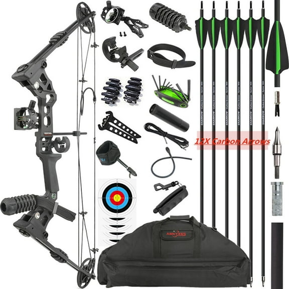 X8 Archery Compound Bow Bag 12pcs Arrow Set 20-70lbs , Right Hand